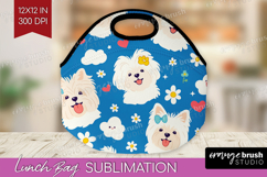 Cute Dog Lunch Bag - Chibi Puppy Lunch Bug PNG Sublimation Product Image 1