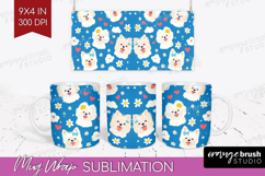 Cute Dog Mug Wrap - Chibi Puppy Mug PNG Sublimation Product Image 1
