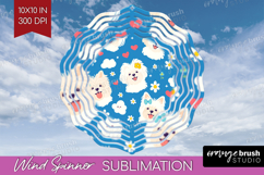 Cute Dog Wind Spinner Sublimation PNG - Chibi Puppy Round Product Image 1