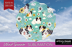 Cute Dog Wind Spinner Sublimation PNG - Chibi Puppy Round Product Image 1
