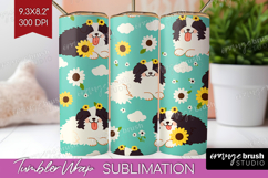 Cute Dog Tumbler Wrap - Chibi Puppy Tumbler PNG Sublimation Product Image 1
