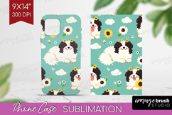 Cute Dog Phone Case PNG - Chibi Puppy Case PNG Sublimation Product Image 1