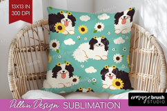 Cute Dog Pillow Sublimation - Chibi Puppy Pillow Cover PNG Product Image 1