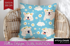 Cute Dog Pillow Sublimation - Chibi Puppy Pillow Cover PNG Product Image 1