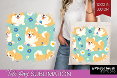 Cute Dog Tote Bag - Chibi Puppy Tote Bag PNG Sublimation Product Image 1