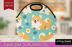 Cute Dog Lunch Bag - Chibi Puppy Lunch Bug PNG Sublimation Product Image 1