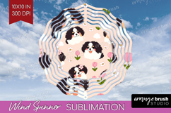 Cute Dog Wind Spinner Sublimation PNG - Chibi Puppy Round Product Image 1