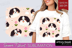 Cute Dog Square Tshirt Background - Chibi Puppy PNG Product Image 1