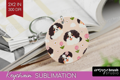 Cute Dog Keychain PNG - Chibi Puppy Keychain Sublimation Product Image 1