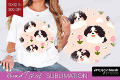 Cute Dog Round Tshirt Background - Chibi Puppy PNG Product Image 1