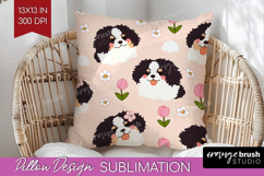 Cute Dog Pillow Sublimation - Chibi Puppy Pillow Cover PNG Product Image 1