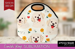 Cute Dog Lunch Bag - Chibi Puppy Lunch Bug PNG Sublimation Product Image 1