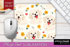 Cute Dog Mouse Pad Sublimation - Chibi Puppy Mousepad PNG Product Image 1