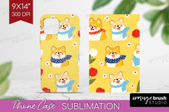 Cute Dog Phone Case PNG - Chibi Puppy Case PNG Sublimation Product Image 1