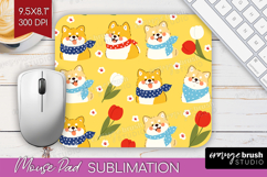 Cute Dog Mouse Pad Sublimation - Chibi Puppy Mousepad PNG Product Image 1