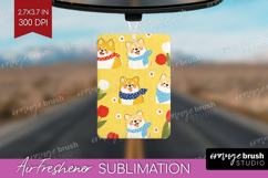Cute Dog Air Freshener PNG - Chibi Puppy PNG Sublimation Product Image 1