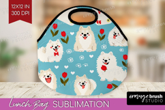 Cute Dog Lunch Bag - Chibi Puppy Lunch Bug PNG Sublimation Product Image 1