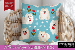 Cute Dog Pillow Sublimation - Chibi Puppy Pillow Cover PNG Product Image 1