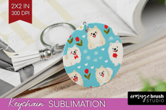 Cute Dog Keychain PNG - Chibi Puppy Keychain Sublimation Product Image 1
