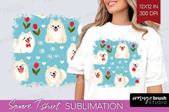 Cute Dog Square Tshirt Background - Chibi Puppy PNG Product Image 1