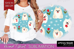 Cute Dog Round Tshirt Background - Chibi Puppy PNG Product Image 1