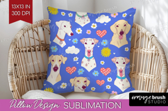 Cute Dog Pillow Sublimation - Chibi Puppy Pillow Cover PNG Product Image 1