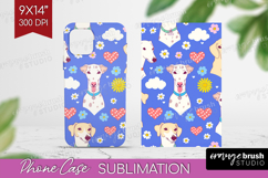Cute Dog Phone Case PNG - Chibi Puppy Case PNG Sublimation Product Image 1