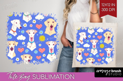 Cute Dog Tote Bag - Chibi Puppy Tote Bag PNG Sublimation Product Image 1