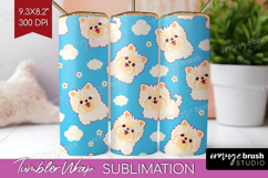 Cute Dog Tumbler Wrap - Chibi Puppy Tumbler PNG Sublimation Product Image 1