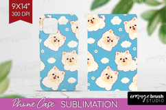Cute Dog Phone Case PNG - Chibi Puppy Case PNG Sublimation Product Image 1