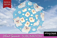 Cute Dog Wind Spinner Sublimation PNG - Chibi Puppy Round Product Image 1