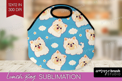 Cute Dog Lunch Bag - Chibi Puppy Lunch Bug PNG Sublimation Product Image 1