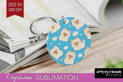 Cute Dog Keychain PNG - Chibi Puppy Keychain Sublimation Product Image 1