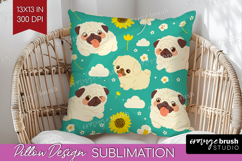 Cute Dog Pillow Sublimation - Chibi Puppy Pillow Cover PNG Product Image 1