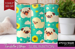 Cute Dog Tumbler Wrap - Chibi Puppy Tumbler PNG Sublimation Product Image 1