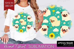 Cute Dog Round Tshirt Background - Chibi Puppy PNG Product Image 1