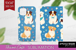 Cute Dog Phone Case PNG - Chibi Puppy Case PNG Sublimation Product Image 1