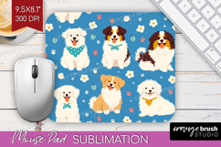Cute Dog Mouse Pad Sublimation - Chibi Puppy Mousepad PNG Product Image 1