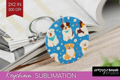 Cute Dog Keychain PNG - Chibi Puppy Keychain Sublimation Product Image 1