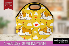 Cute Dog Lunch Bag - Chibi Puppy Lunch Bug PNG Sublimation Product Image 1