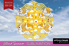 Cute Dog Wind Spinner Sublimation PNG - Chibi Puppy Round Product Image 1