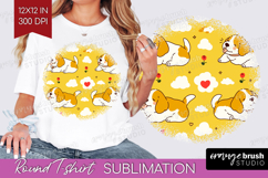 Cute Dog Round Tshirt Background - Chibi Puppy PNG Product Image 1