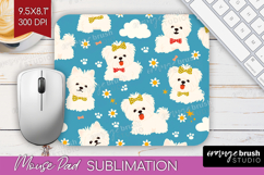 Cute Dog Mouse Pad Sublimation - Chibi Puppy Mousepad PNG Product Image 1