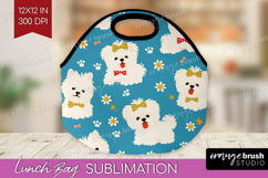 Cute Dog Lunch Bag - Chibi Puppy Lunch Bug PNG Sublimation Product Image 1