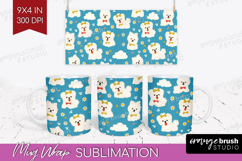 Cute Dog Mug Wrap - Chibi Puppy Mug PNG Sublimation Product Image 1