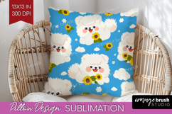 Cute Dog Pillow Sublimation - Chibi Puppy Pillow Cover PNG Product Image 1