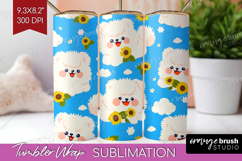 Cute Dog Tumbler Wrap - Chibi Puppy Tumbler PNG Sublimation Product Image 1