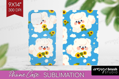 Cute Dog Phone Case PNG - Chibi Puppy Case PNG Sublimation Product Image 1