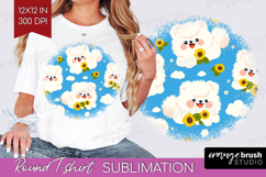 Cute Dog Round Tshirt Background - Chibi Puppy PNG Product Image 1