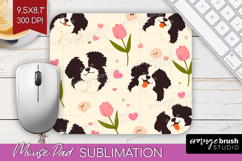Cute Dog Mouse Pad Sublimation - Chibi Puppy Mousepad PNG Product Image 1